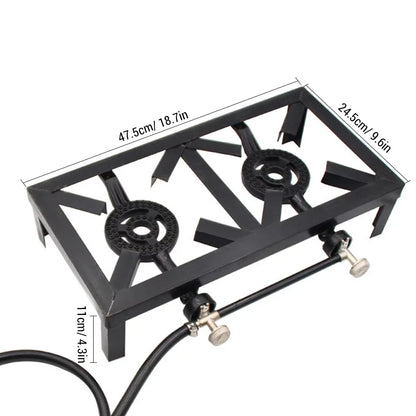 Lixada Propane Gas Cast Iron Stove Double Size for Patio BBQ Camping Cooking Standard
