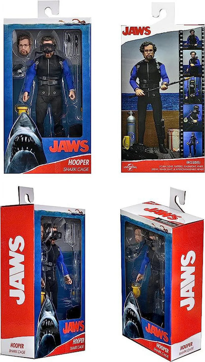 NECA Jaws Shark CAGE Hooper 8IN Clothed Action Figure