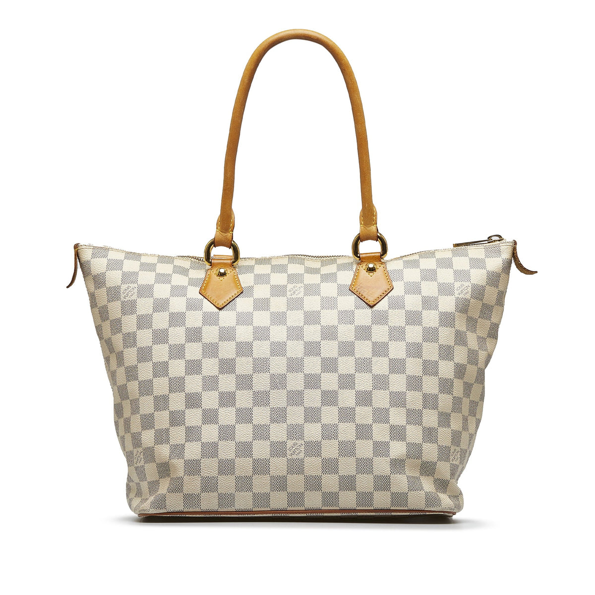 Pre-Owned Authenticated Louis Vuitton Damier Azur Saleya MM Canvas White Tote Bag Unisex (Good)