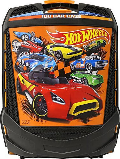 Hot Rims 100-Car, Rolling Storage Case with Retractable Handle Hot Rims 100-car