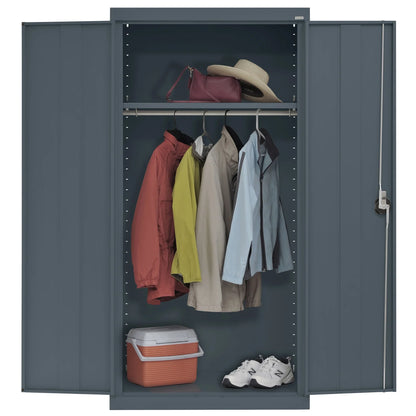 Elite Series Wardrobe Cabinet with Adjustable Shelf, 36"W x 24"D x 72"H, Charcoal