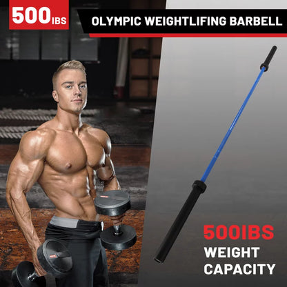 Olympic Bar Solid Chrome Barbell Weights Lifting Power Lifting Hard Chrome Barbells Blue,500 pound