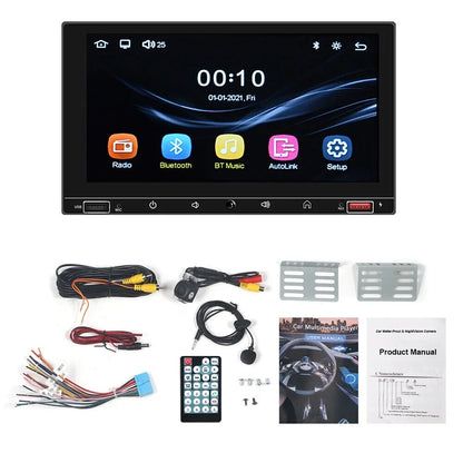 KingFurt 7" Double Din Car Stereo with Apple Carplay & Android Auto Play MP5 Camera HD Screen, FM Radio, Mirror Link