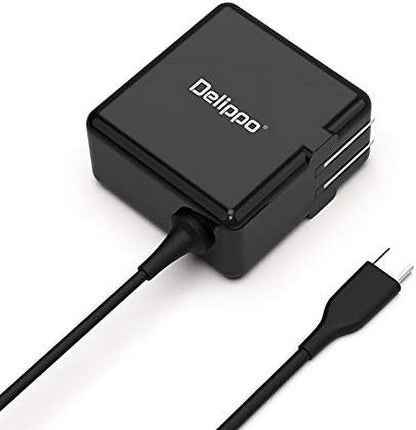 Delippo 45W Type-C Laptop Charger for Lenovo Chromebook 100e 300e 500e Yoga 720 ThinkPad X1 Dell XPS 12/13" HP Spectre x360 with 6ft USB-C Charger Cable