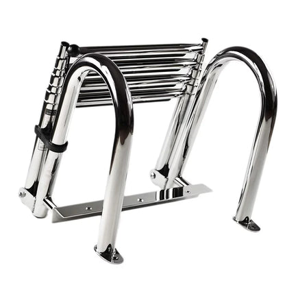Marine City Stainless Steel Telescoping Transom 4 Step Ladder