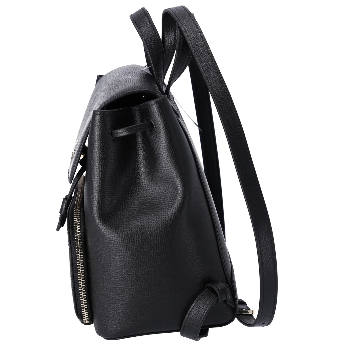 Kate Spade Kristi Refined Grain Leather Medium Flap Drawstring Backpack Black