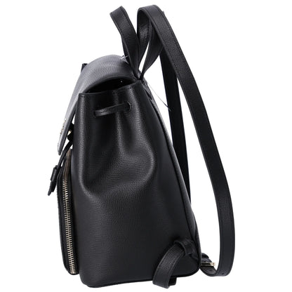 Kate Spade Kristi Refined Grain Leather Medium Flap Drawstring Backpack Black