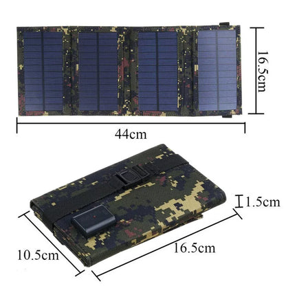 JLLOM Outdoor 80W USB Solar Panel Folding Power Bank Camping Hiking Phone Charger