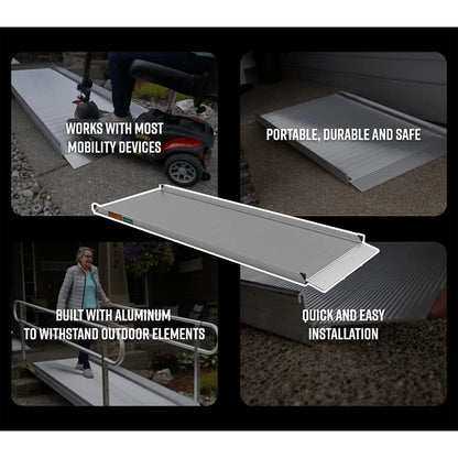 EZ-ACCESS GATEWAY 3G 8 Foot Portable Wheelchair Ramp w/2 Line Handrails