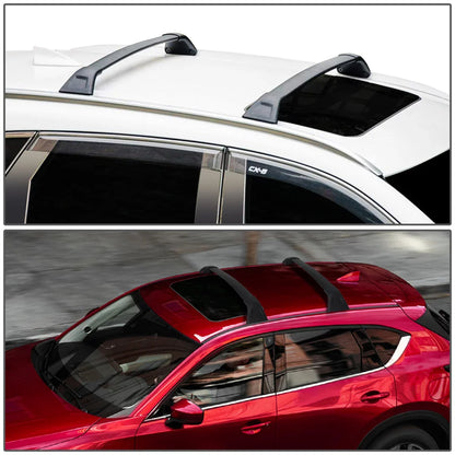 DNA Motoring PT-ZTL-8070 For 2017 to 2018 Mazda CX -5 CX5 Compass Pair Factory Style Aluminum Roof Rack Rail Cross Bar Cargo / Luggage Carrier