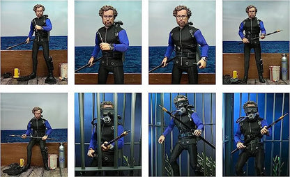 NECA Jaws Shark CAGE Hooper 8IN Clothed Action Figure