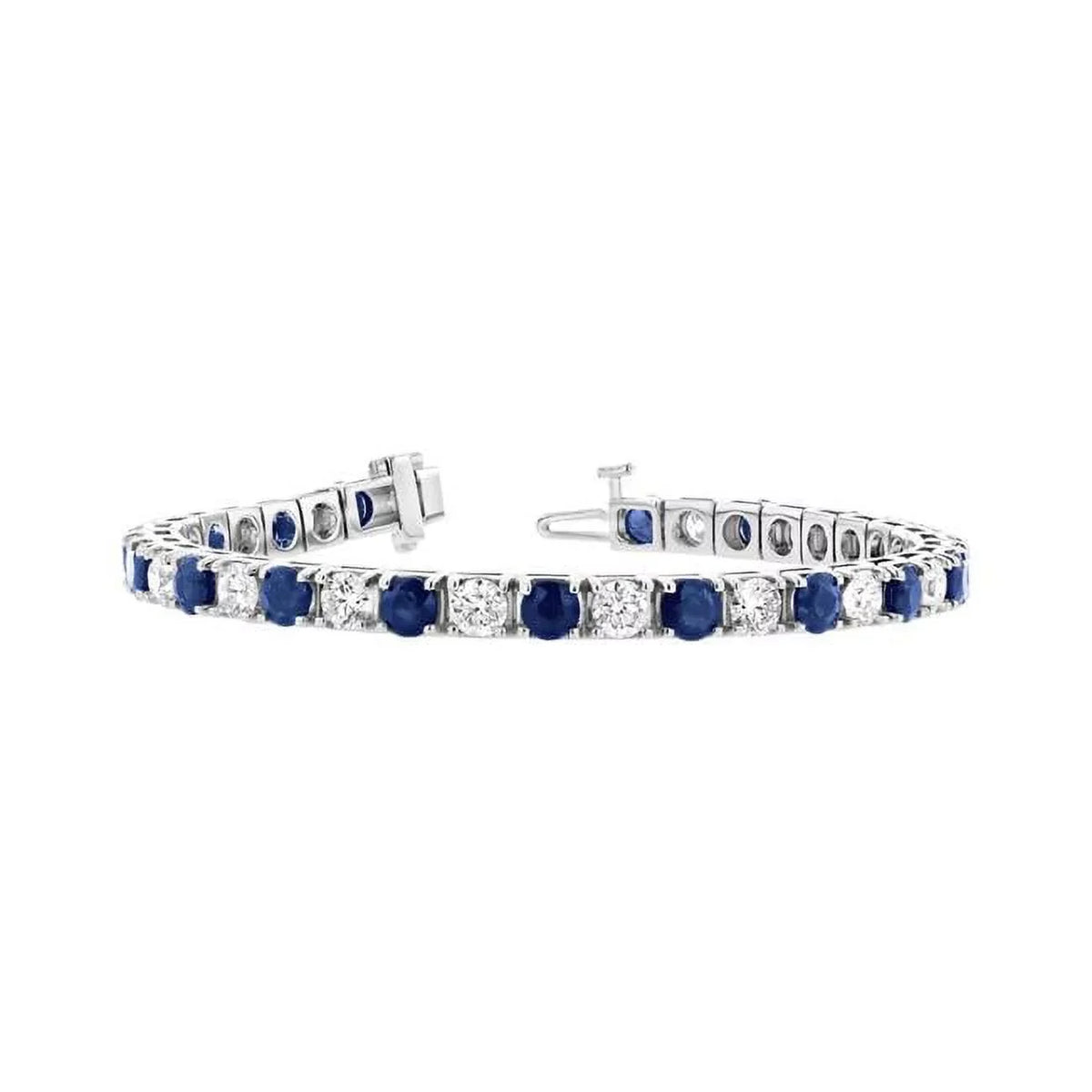 Louis Creations BB45SD-WG 6.25 CTW Diamond & Sapphire Diamond Bracelet, 14K White Gold