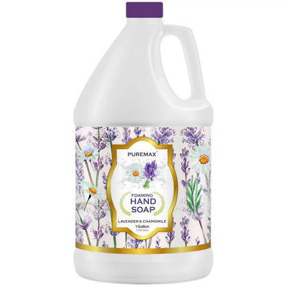 Puremax Foaming Hand Soap Lavender Refills with Essential Oils | Gentle, Moisturizing 128 fl oz