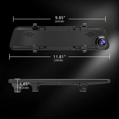 JOMISE K17 Dash Cam 4K GPS 12" Rear View Mirror Camera 2160P Ultra HD Front and Rear Night Vision Parking Assistante 64GB Card