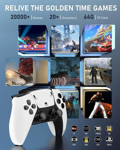 New dual joystick console controller, TV HDMI HD 4K TV console PS1 double play controller, more than 20,000 games, 4K HDMI output and wireless controller relive classic games.
