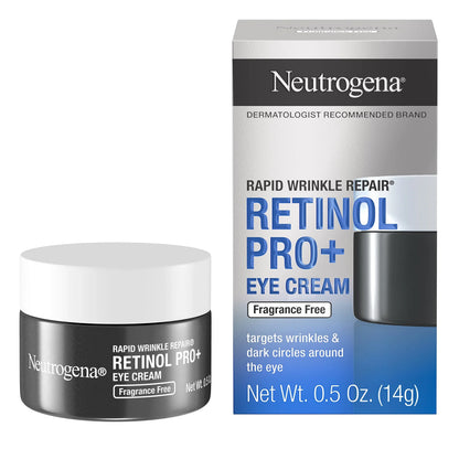 Neutrogena Rapid Wrinkle Repair Retinol Pro+ Anti-Wrinkle Eye Cream, Targeted Eye Cream For Wrinkles & Dark Circles, Formulated Without Fragrance, Dyes, Phthalates, And Parabens, 0.5 Oz.