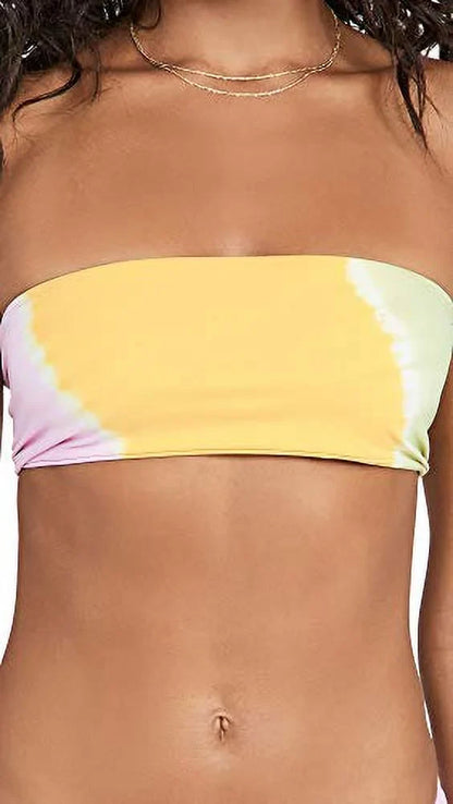 L Space Women's Beach Wave Bandeau Bikini Tops, Yellow, X-Small