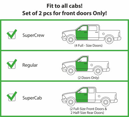 Goodyear Shatterproof in-Channel Window Deflectors for Ford F150 2021-2024 Regular Cab/SuperCrew/SuperCab, Rain Guards, Window Visors for Cars, Vent Deflector, Car Accessories, 2 pcs - GY003497