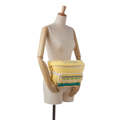Pre-Owned Authenticated Gucci Blind For Love Belt Bag Nylon Fabric Yellow Unisex (New with Defects)