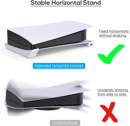 Horizontal Console Stand for Playstation 5 with 4-Port USB Hub and Base Skate Holder 3 Charging Port Extension &1 USB 2.0 Data Port,Compatible with Playstation 5 Disc & Digital Edition