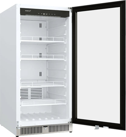 22 Wide 10.1 Cu. Ft. Commercial Beverage Merchandiser – Stainless Steel, Temp Alarm, Reversible Door