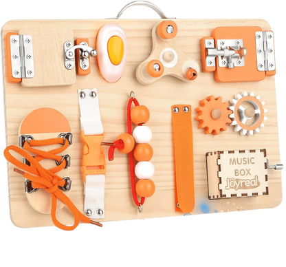 Montessori Busy Board - Interactive Activity Panel for Toddlers 1-3
