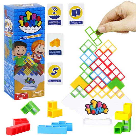 Tetra Tower Stacking Game 16 Pieces Precision Balance Challenge