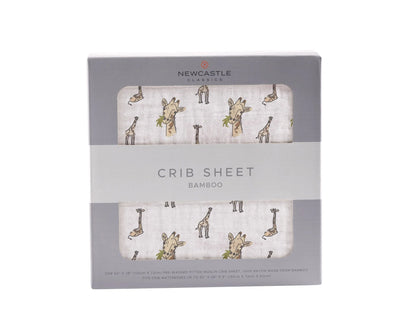 Hungry Giraffe Bamboo Muslin Crib Sheet