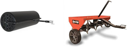 18 x 48 Tow Behind Poly Lawn Roller 550 lbs Weight with Water, Poly Drum and Steel Frame, with Plug. Designed for Lawn and Garden Tractors