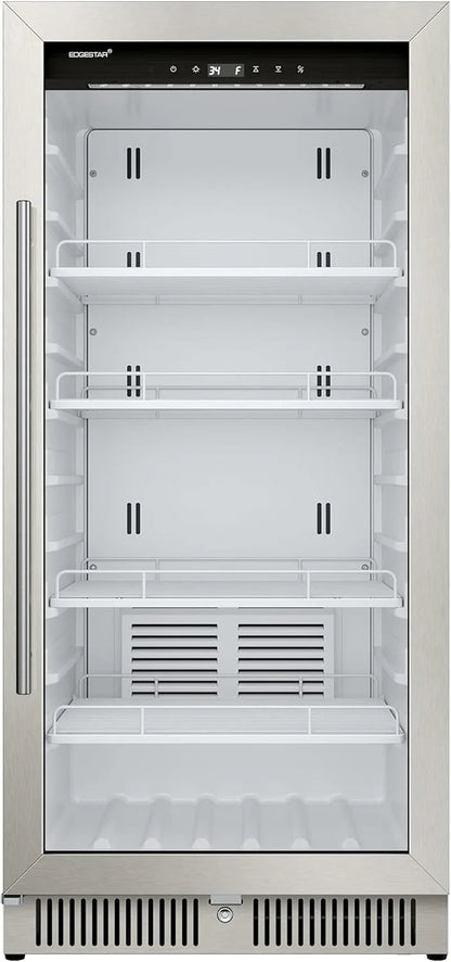22 Wide 10.1 Cu. Ft. Commercial Beverage Merchandiser – Stainless Steel, Temp Alarm, Reversible Door