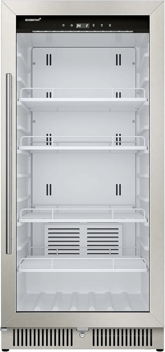 22 Wide 10.1 Cu. Ft. Commercial Beverage Merchandiser – Stainless Steel, Temp Alarm, Reversible Door