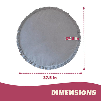 Round Cotton Play Tent Mat, Soft Nordic-Style Cushion for Kids’ Rooms