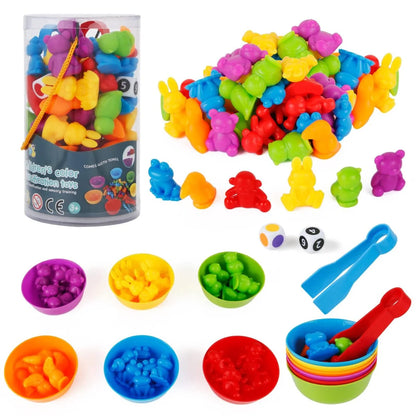 Montessori Counting & Sorting Game Set for Kids 3-5