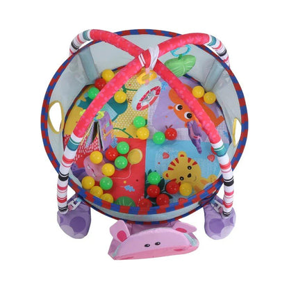 3-in-1 Baby Play Mat with Ball Pool, Hanging Toys