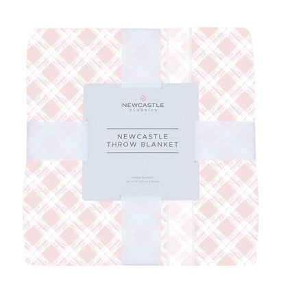 Primrose Pink Plaid Cotton Muslin Throw Blanket